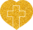 Gold cross heart
